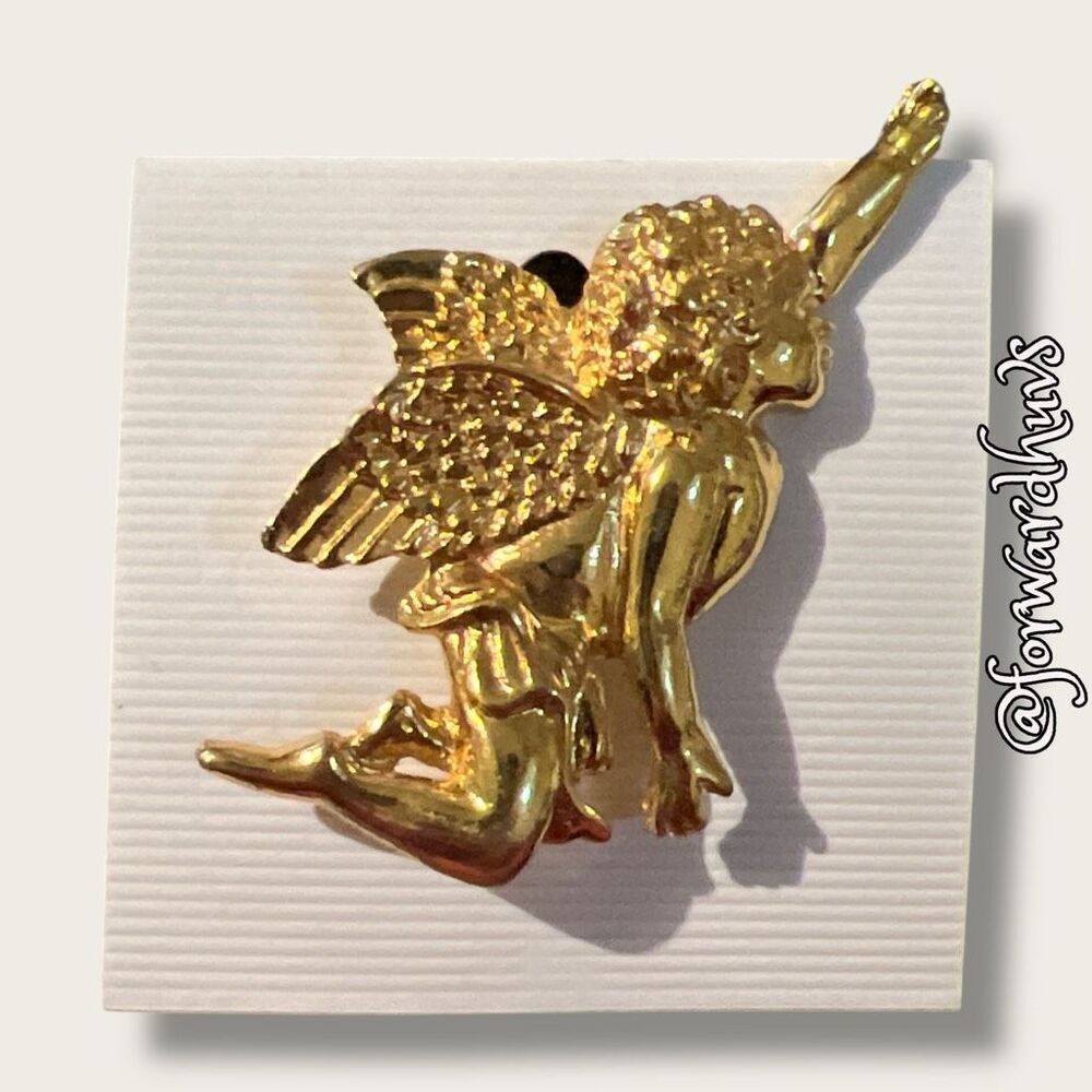 Bundle Sale 3 for $15 | Gold Tone Angel Brooch